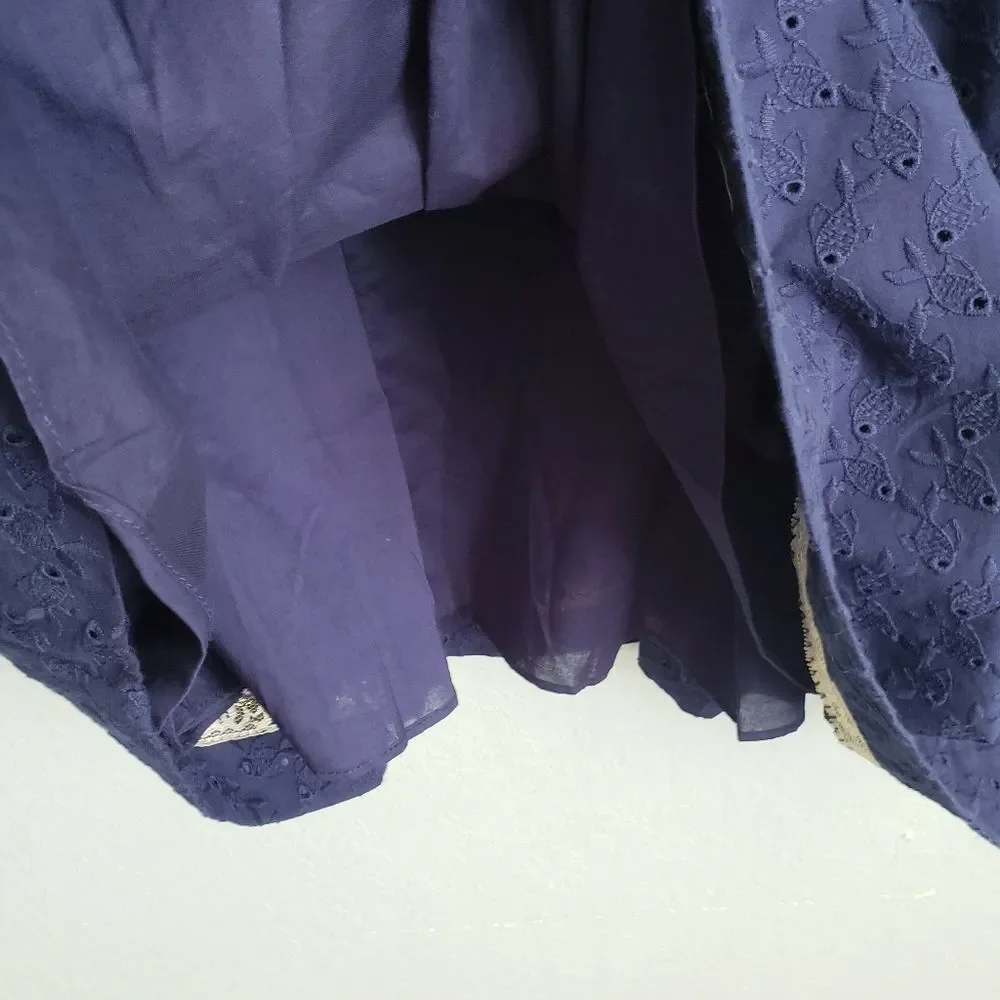 Lilly Pulitzer Cyndi Dress In Navy Blue Embroidered Fish Eyelet - Picture 5 of 11